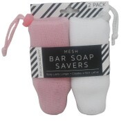 Wholesale - 2pk PINK/WHT MESH SOAP SAVER C/P 36, UPC: 769898973680